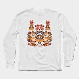 Terracotta Teapot Party, Chinese Cartoon Style Long Sleeve T-Shirt